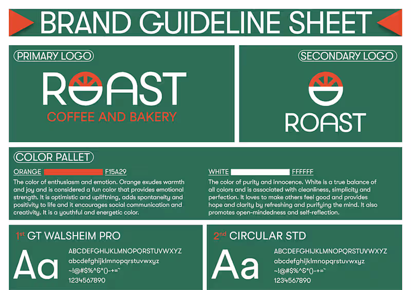 Cover image for Roast Coffee & Bakery | Branding Guideline 