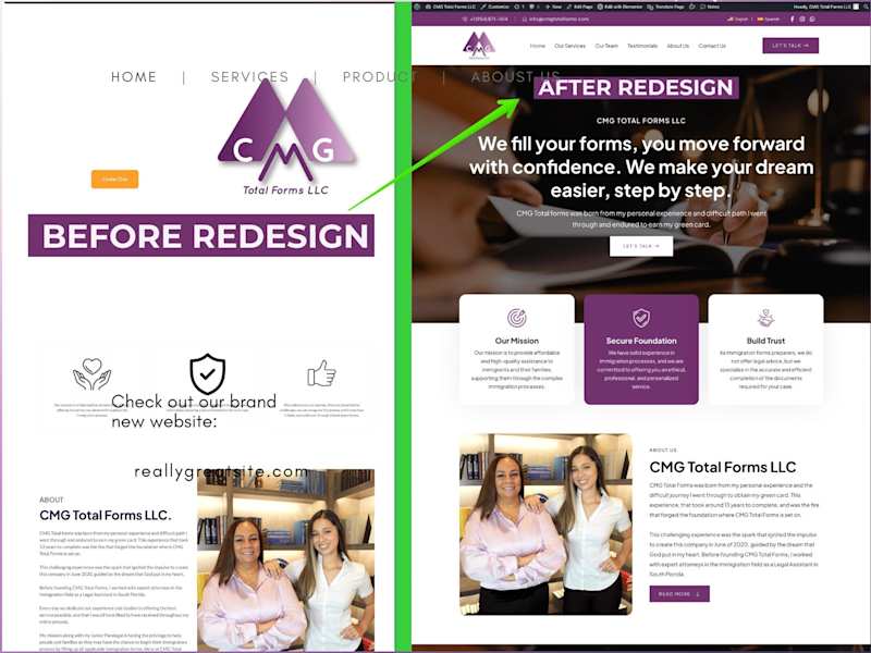 Cover image for Single page Website Redesign