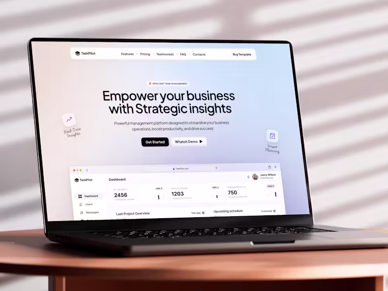 Cover image for TaskPilot Landing Page Design