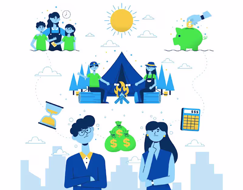 Cover image for  Summer Childcare” – Editorial Vector Illustration