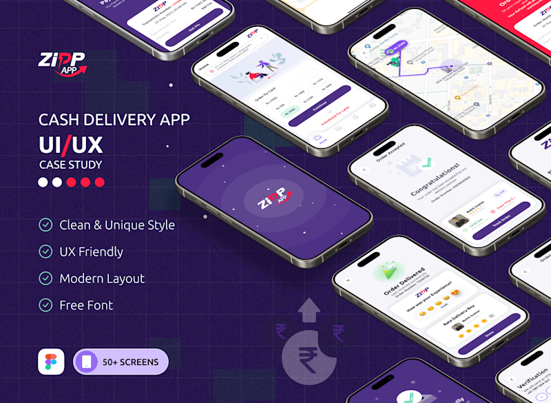 Cover image for Cash Delivery App | UI UX Design, Mobile App Design