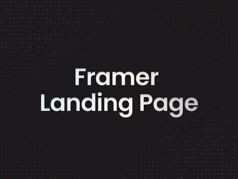 Cover image for Framer landing page