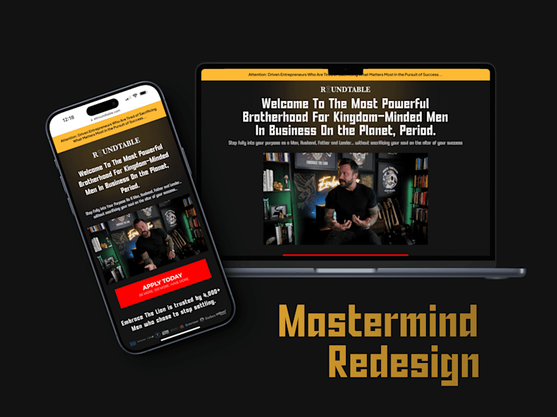 Cover image for Custom Redesign of Men's Mastermind Sales Page