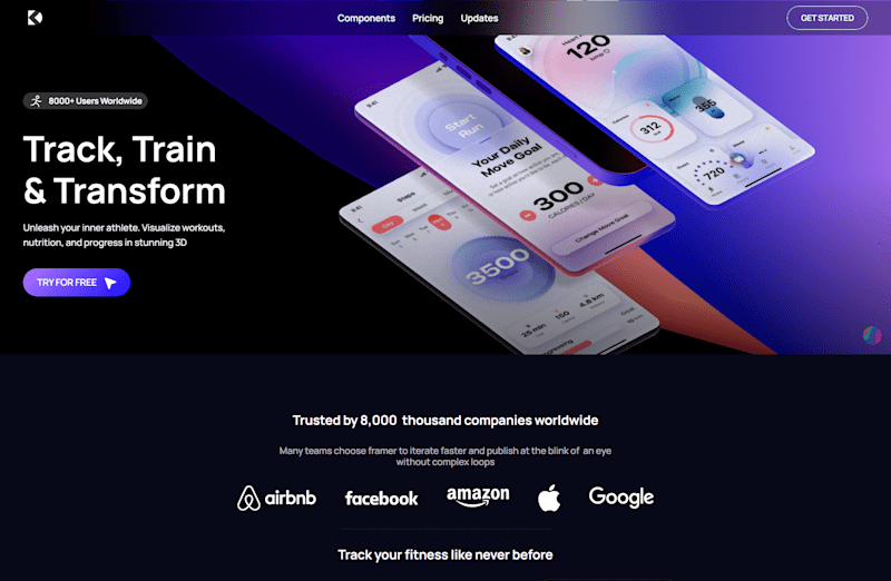 Cover image for Fitness App 3d Landing page