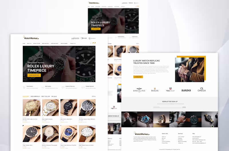 Cover image for Luxury Store Website Design & Development for WatchMarkaz