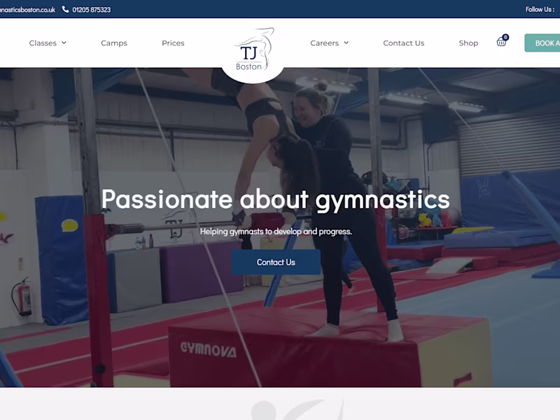 Cover image for Website for a Gymnastics Academy