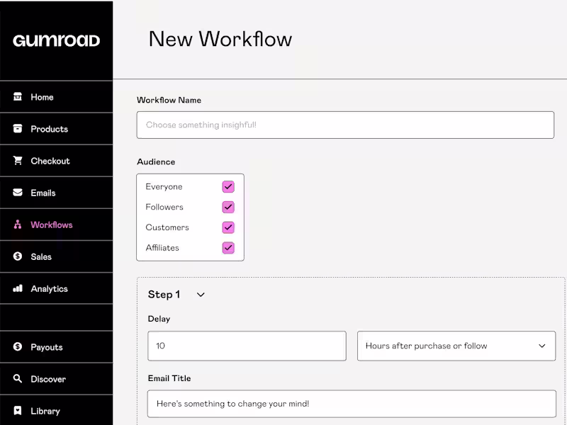 Cover image for Improved Abandoned Cart Drip Campaign Workflow for Gumroad