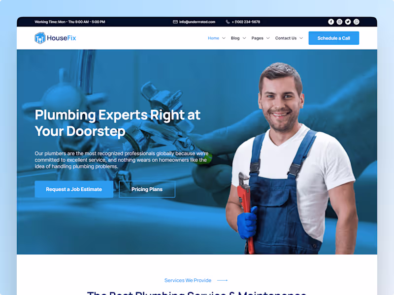 Cover image for Housefix - HVAC Website | Design and Webflow Development