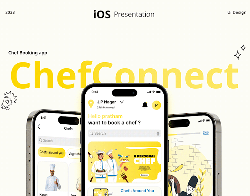 Cover image for IOS Presentation - Chef Booking App on Behance
