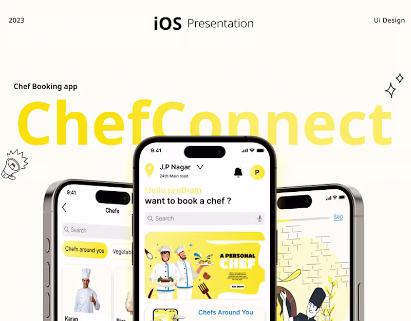 Cover image for IOS Presentation - Chef Booking App on Behance