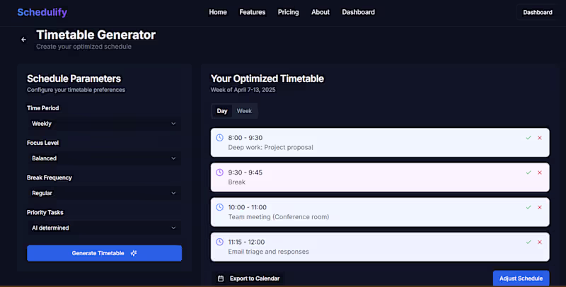 Cover image for Schedulify builds custom daily schedules