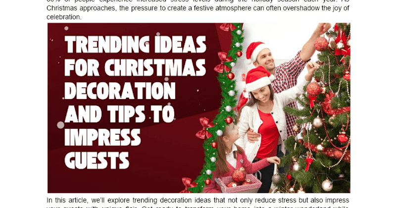 Cover image for Stress-Free and Unique Christmas Decoration Ideas