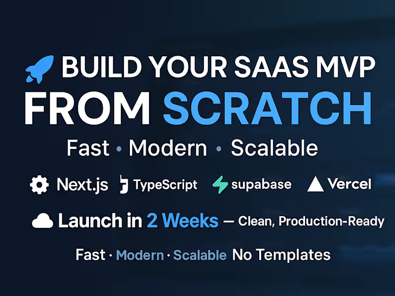 Cover image for Build a Full AI SaaS MVP (Next.js + Supabase + Stripe)