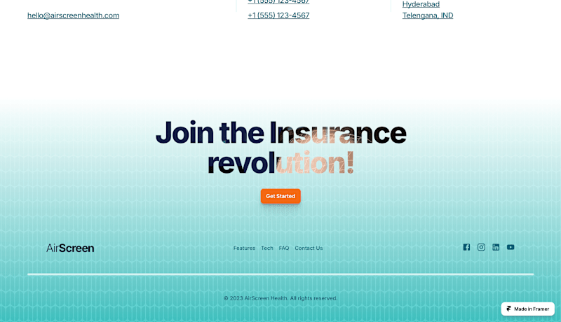 Cover image for Airscreen Health – Framer Design & Development