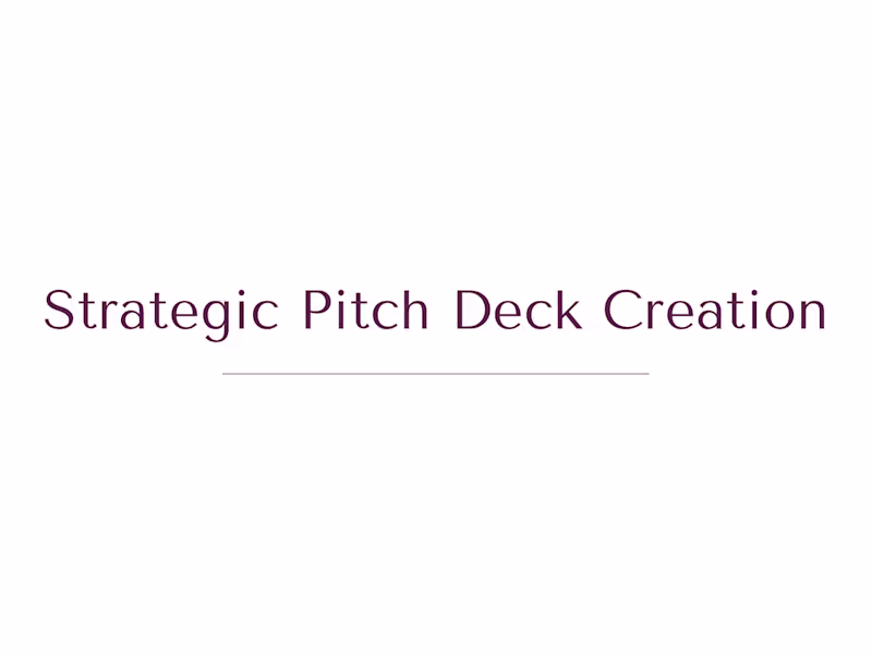 Cover image for Pitch Deck Creation