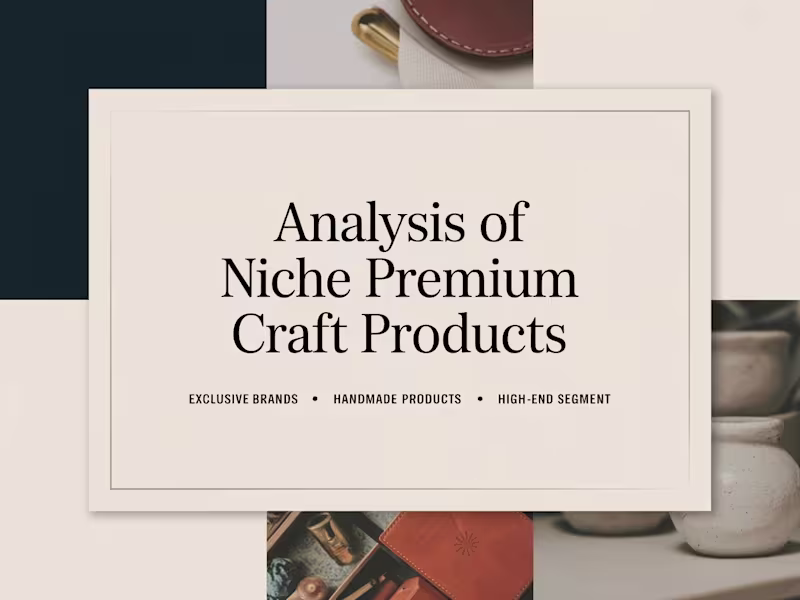 Cover image for Analysis of Niche Premium Craft Products