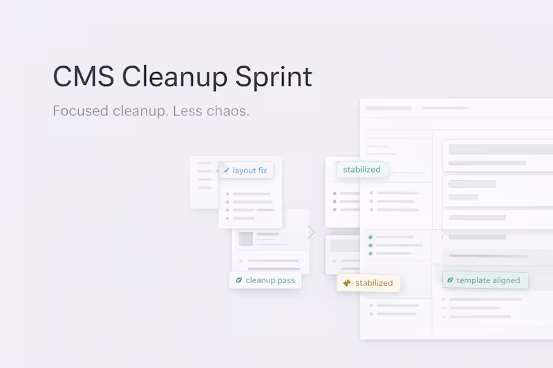 Cover image for CMS Cleanup Sprint