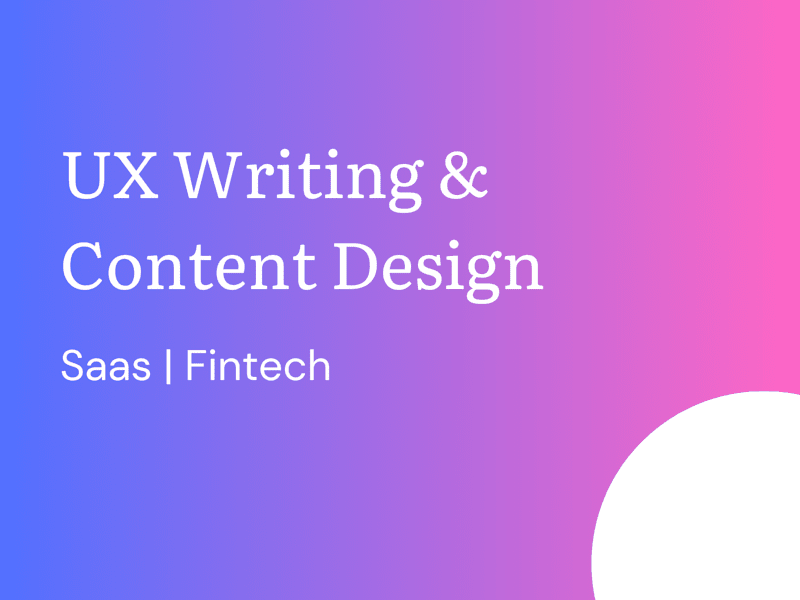 Cover image for UX Writing & Content Design 
