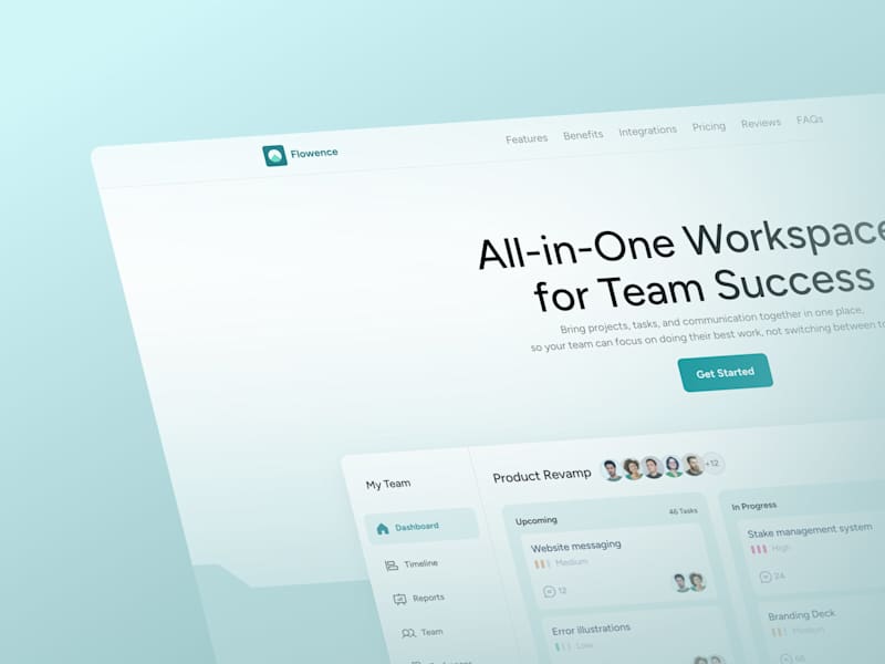 Cover image for Flowence - Team Productivity Tool : Landing Page