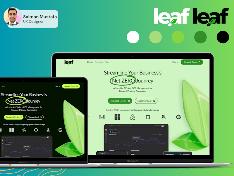 Cover image for Leaf: Carbon Reduction/Sustainable Eco Green Design Landing Pag…