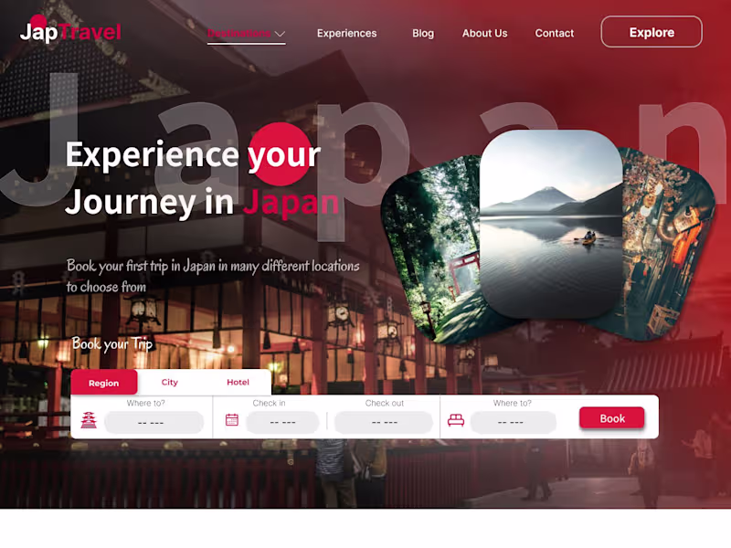 Cover image for Japtravel Japanese Travel Website :: Behance