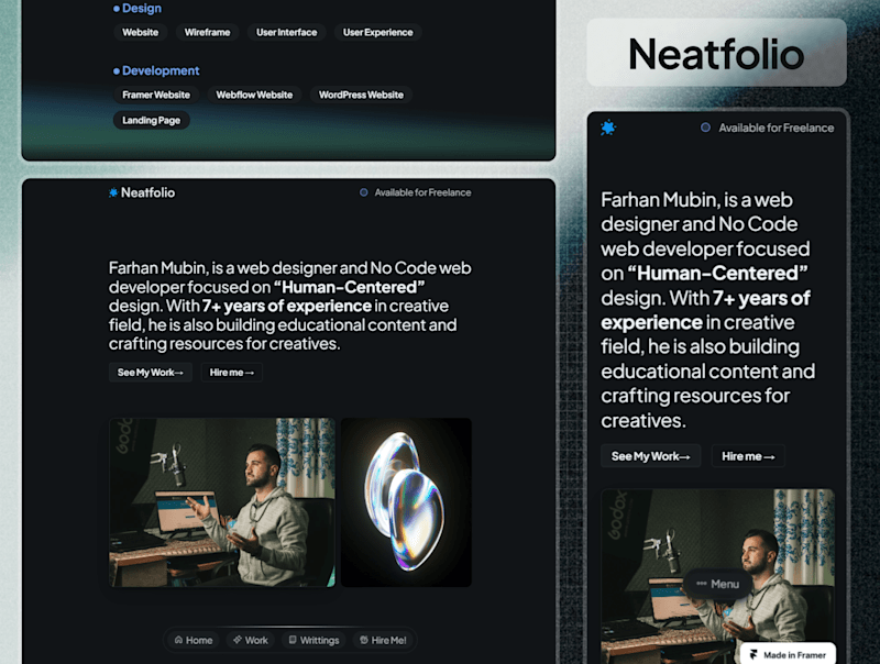 Cover image for Neatfolio - Minimal Personal Website Framer