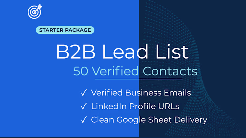 Cover image for B2B Lead List — 50 Verified Contacts