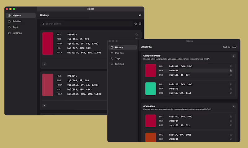 Cover image for Pipeta - Color Organizer (macOS)