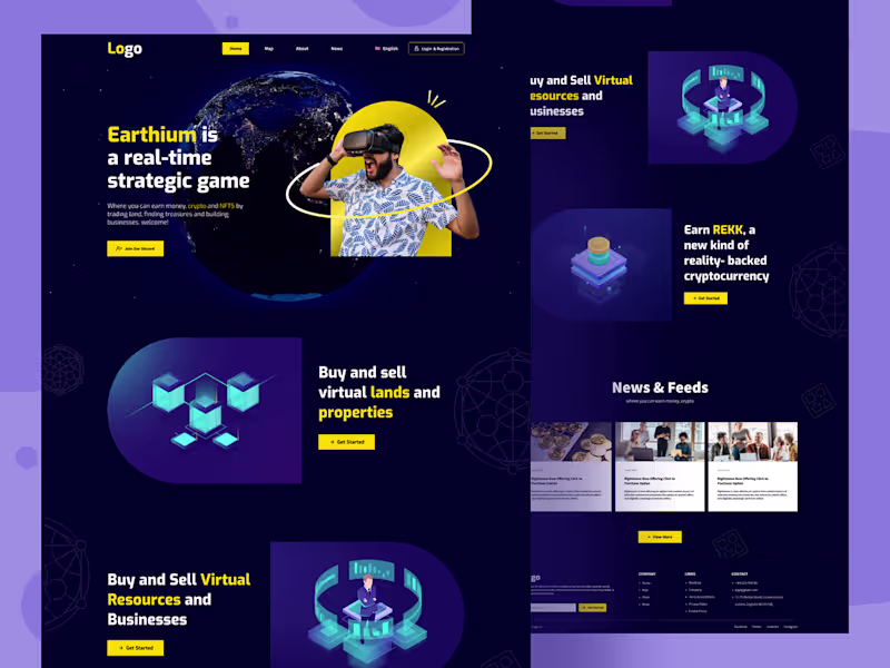 Cover image for AR VR Game Website Home page.
