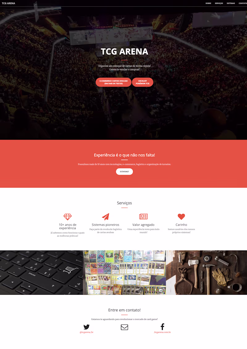 Cover image for Homepage for a Card Game company that organizes tournaments ...