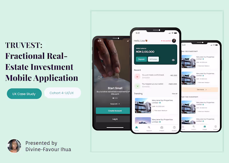 Cover image for TRUEVEST- UX Case study