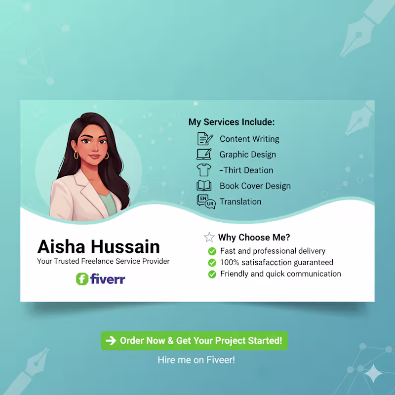 Cover image for Professional Content Writer & Graphic Designer – Promo Banner