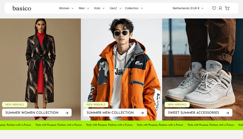 Cover image for Homepage Design for Basico: A Minimal Fashion Brand