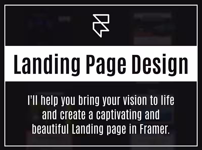 Cover image for 🖥 Landing Page Design in Framer 