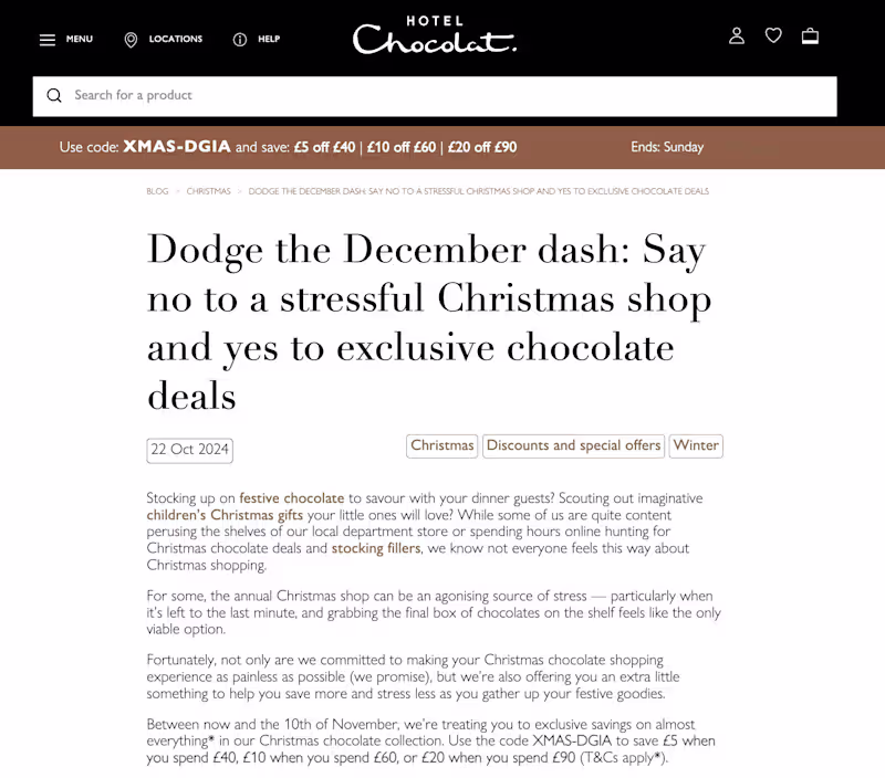 Cover image for Hotel Chocolat Christmas Campaign Copy