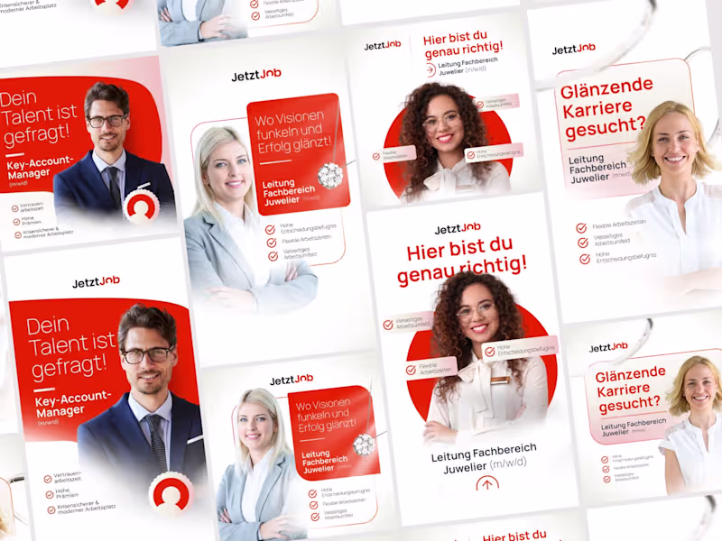 Cover image for JetztJob — ReBranding and Social Media Graphics