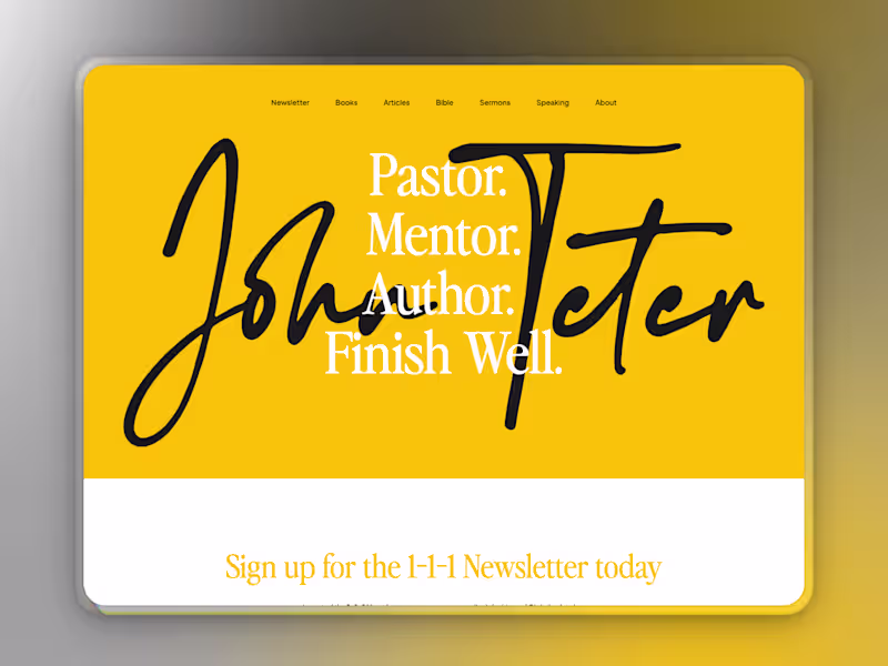 Cover image for John Teter - A pastors professional website