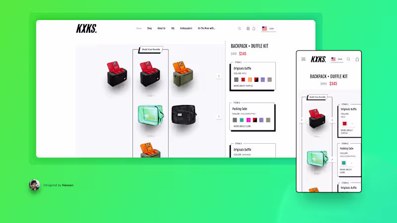 Cover image for UI Design & Interactive Prototype for E-commerce Bundle Builder