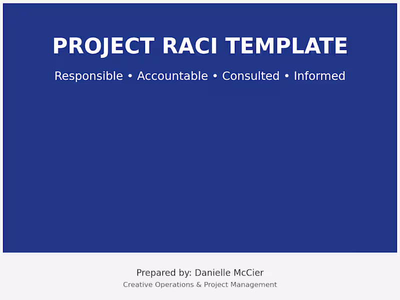 Cover image for RACI TEMPLATE