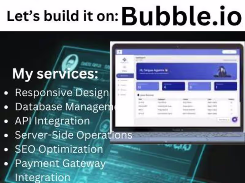 Cover image for I will Build your MVP using Bubble.io