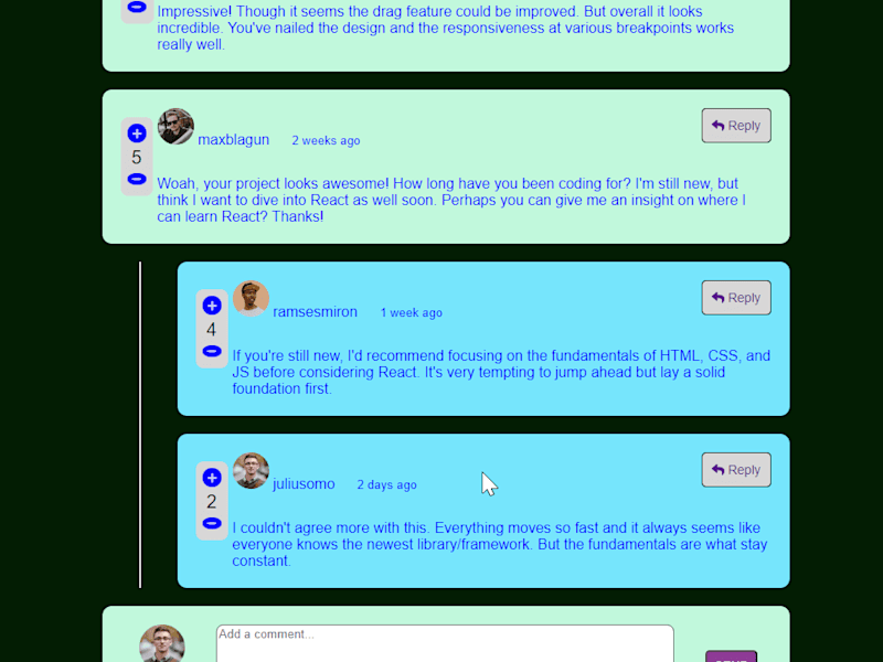 Cover image for Frontend Mentor | Interactive comments section