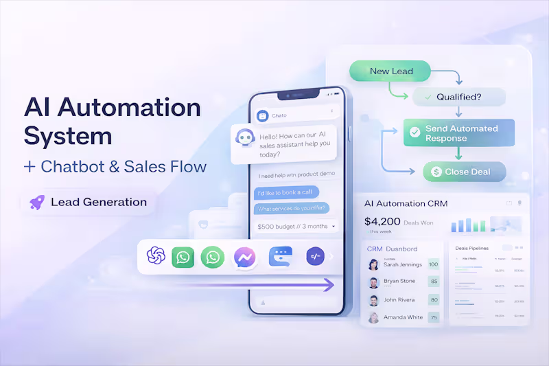 Cover image for AI Chatbot & Automation System for Lead Generation & Sales