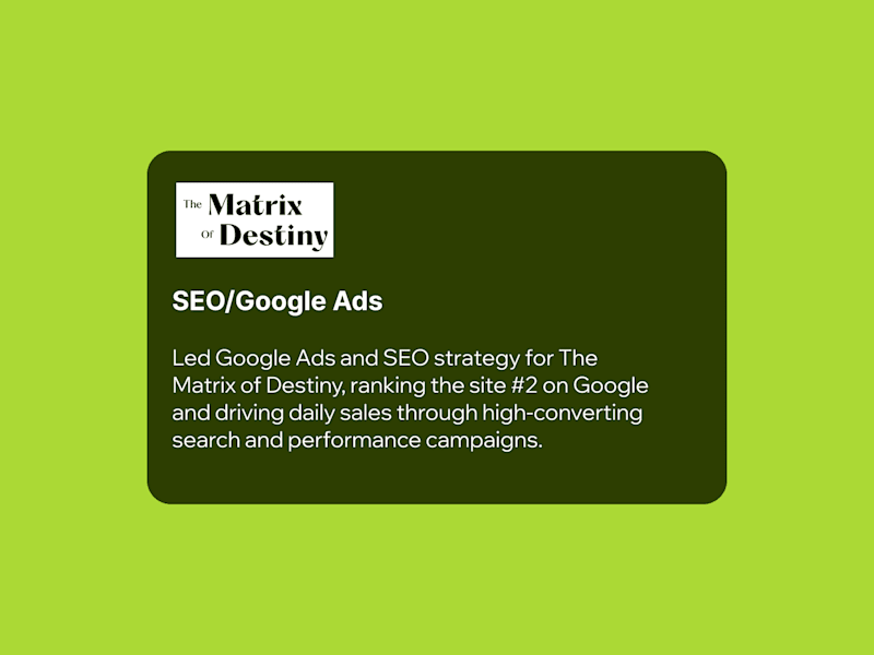 Cover image for SEO & Google Ads Strategy for The Matrix of Destiny
