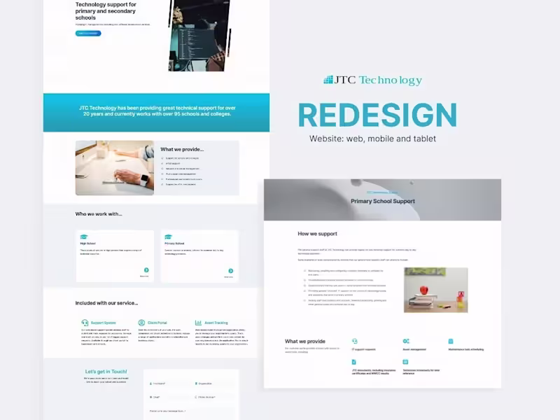 Cover image for JTC Technology Website Redesign — Shirley Chen