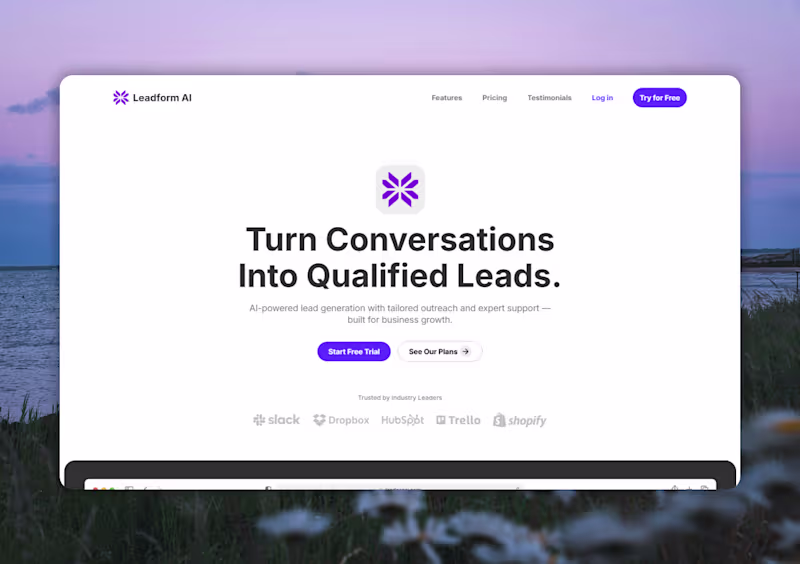 Cover image for Leadform AI - AI software company design