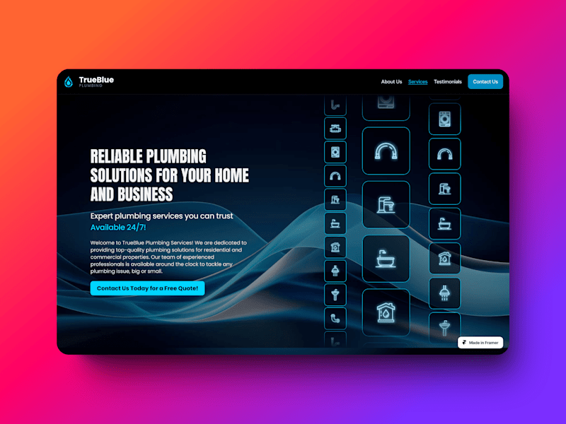 Cover image for True Blue - Plumbing Website Template