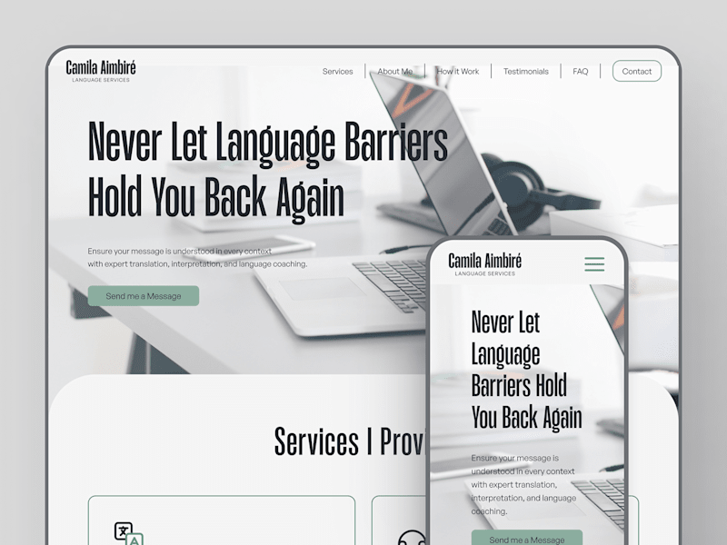 Cover image for Landing Page for Language Service Provider