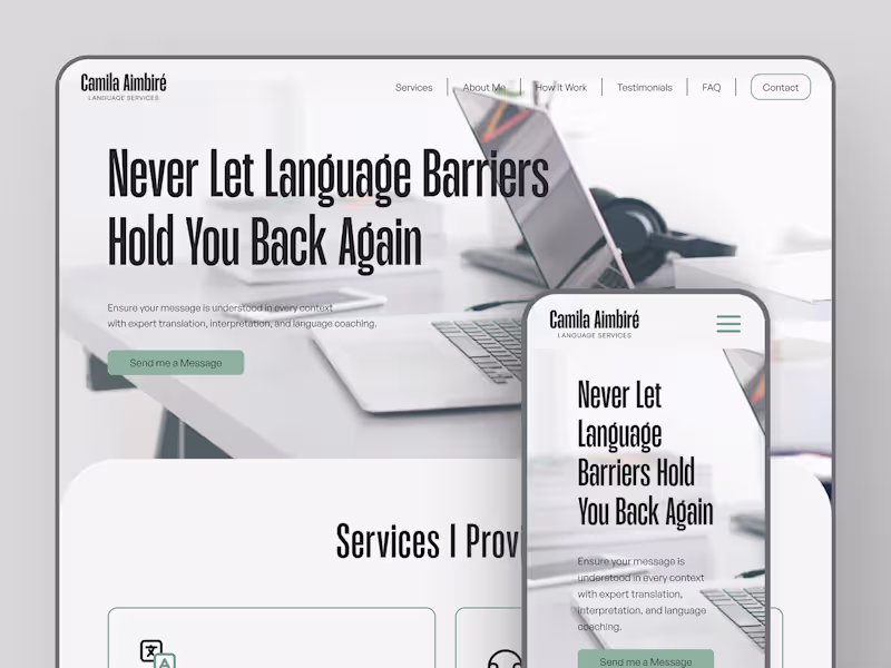 Cover image for Landing Page for Language Service Provider