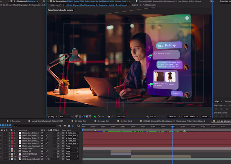 Cover image for Working on some ui scenes tracked using Mocha pro. Always fe...