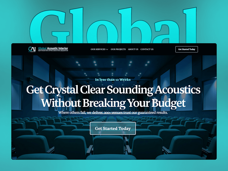 Cover image for Global Acoustics Interior Landing Page & other sub-pages